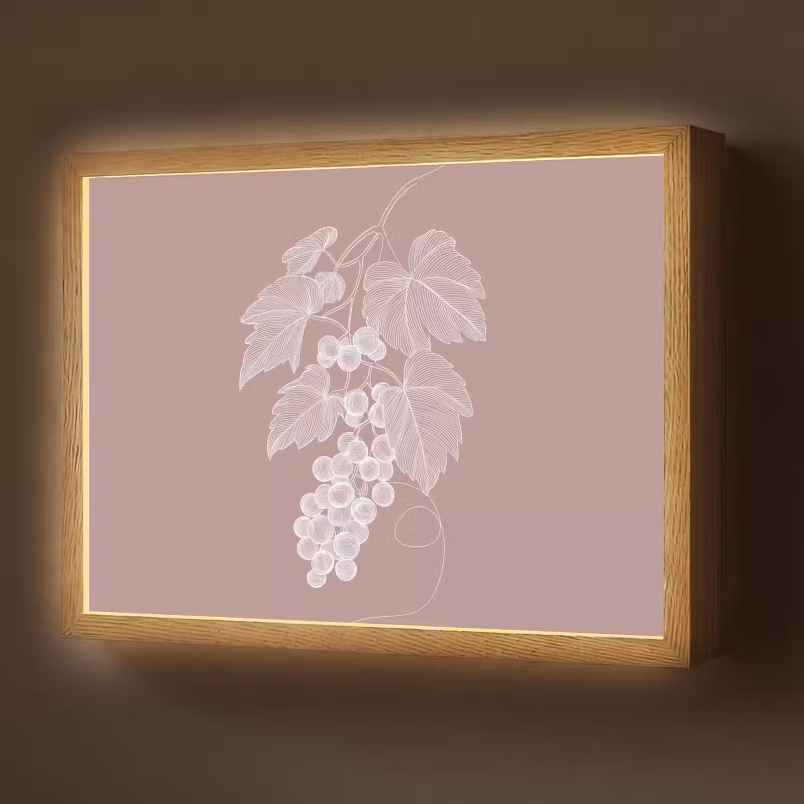 Lightbox - Wandlamp - Tros - Druiven - Illustratie - Bladeren — 1
