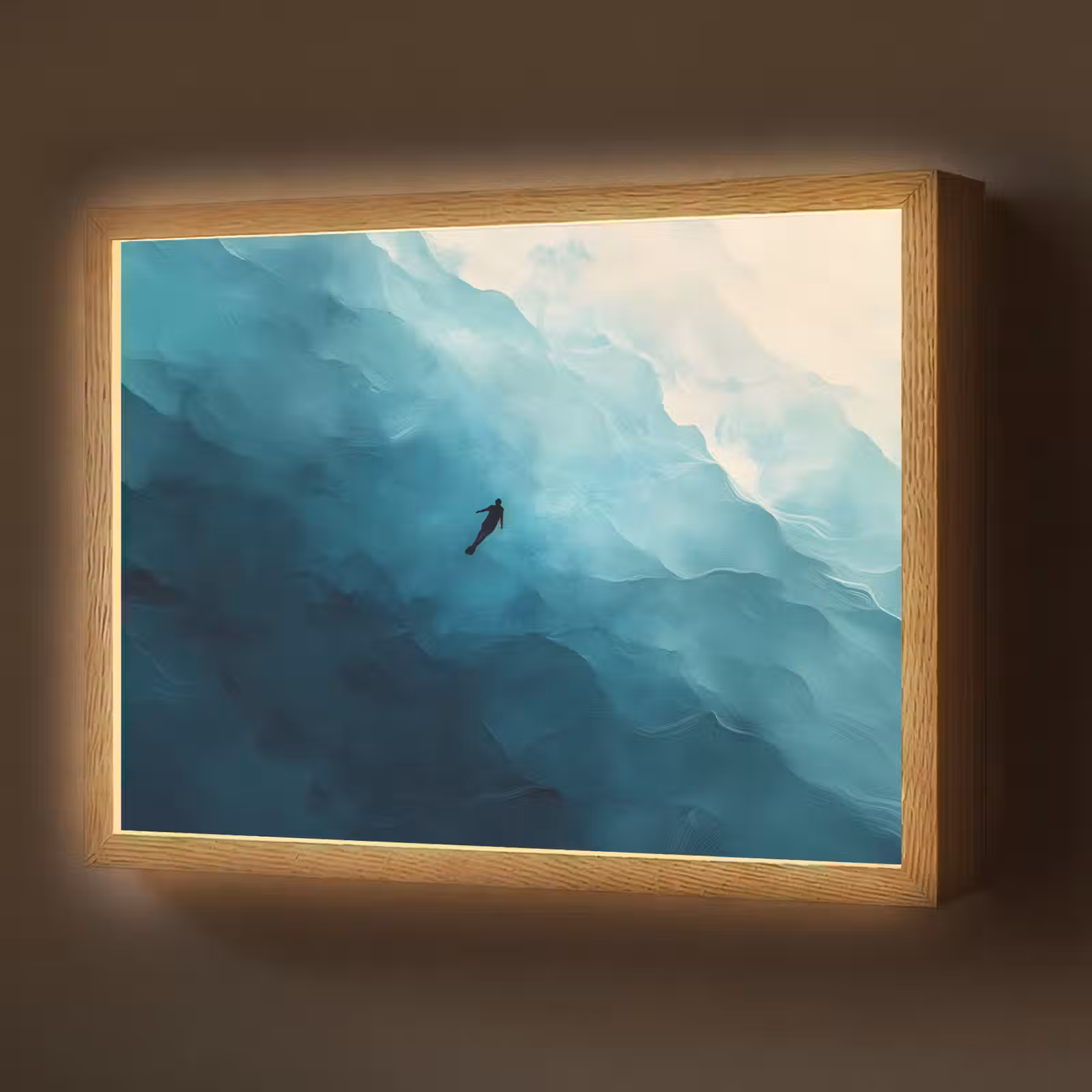 Lightbox - Wandlamp - Zee - Silhouet - Abstract - Blauw — 1