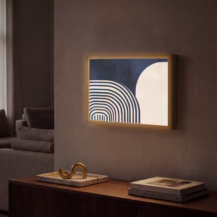 Lightbox - Wandlamp - Donkerblauw - Abstract - Lijnen — 2