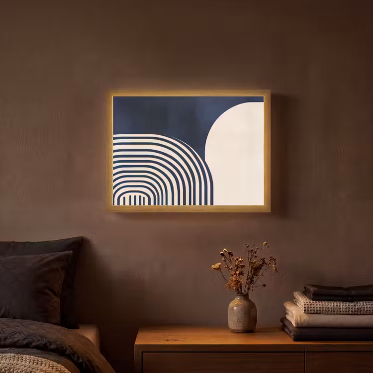 Lightbox - Wandlamp - Donkerblauw - Abstract - Lijnen — 3