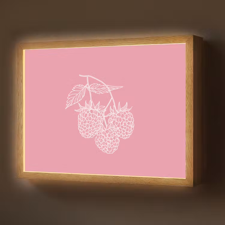 Lightbox - Wandlamp - Frambozen - Steel - Getekend - Roze — 1