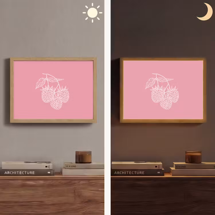 Lightbox - Wandlamp - Frambozen - Steel - Getekend - Roze — 6