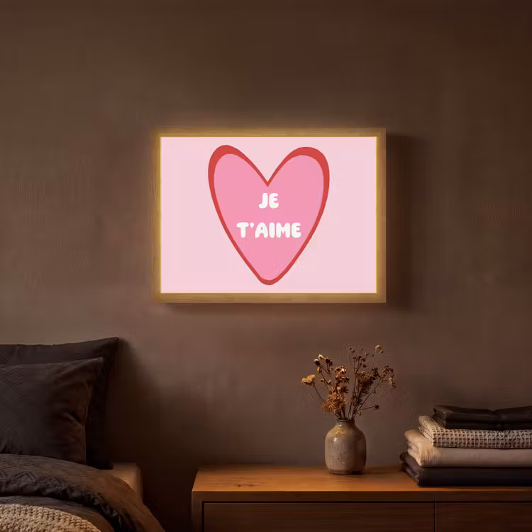 Lightbox - Wandlamp - Hart - Frans - Valentijn - Roze — 3