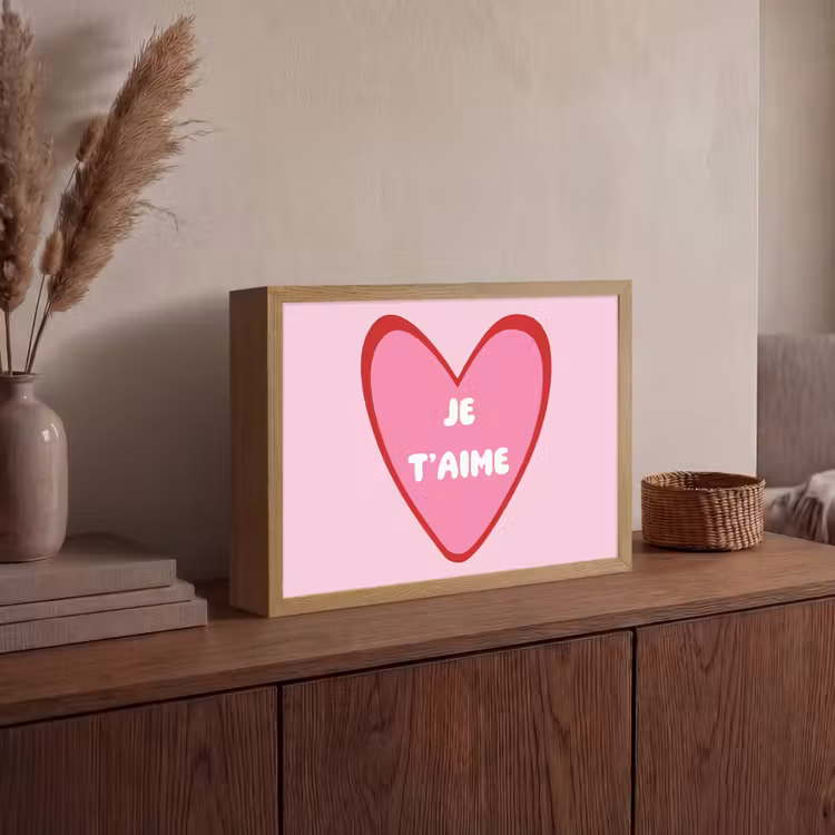 Lightbox - Wandlamp - Hart - Frans - Valentijn - Roze — 4