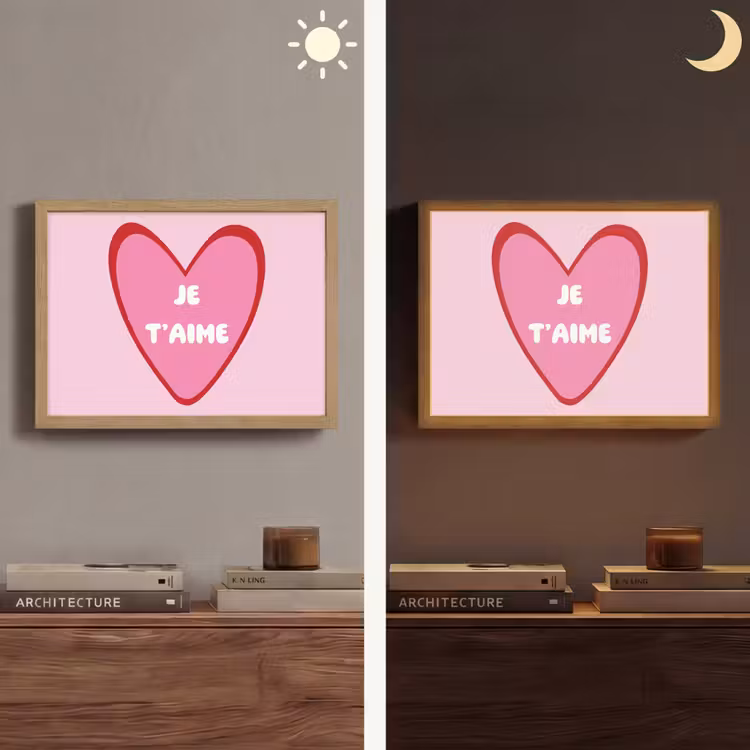 Lightbox - Wandlamp - Hart - Frans - Valentijn - Roze — 6