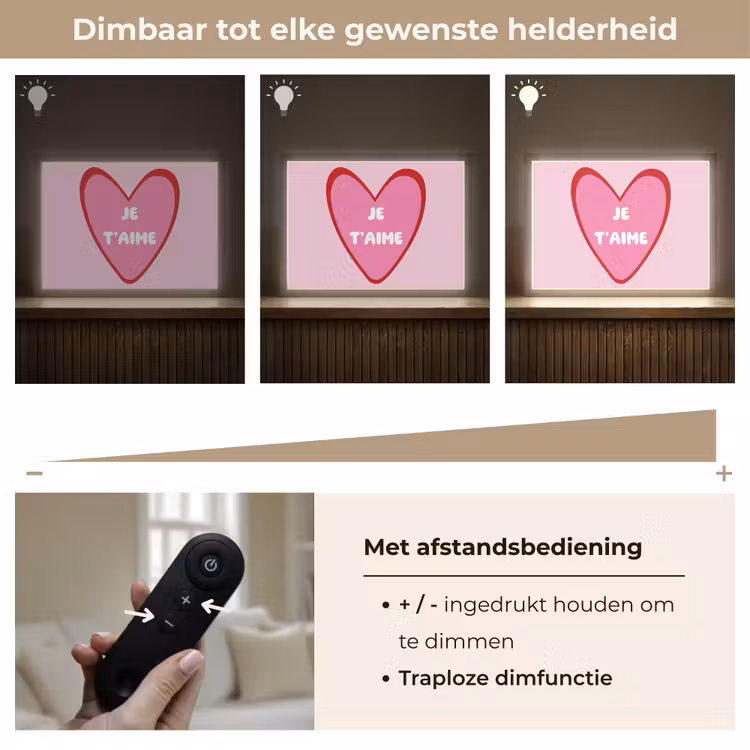 Lightbox - Wandlamp - Hart - Frans - Valentijn - Roze — 9