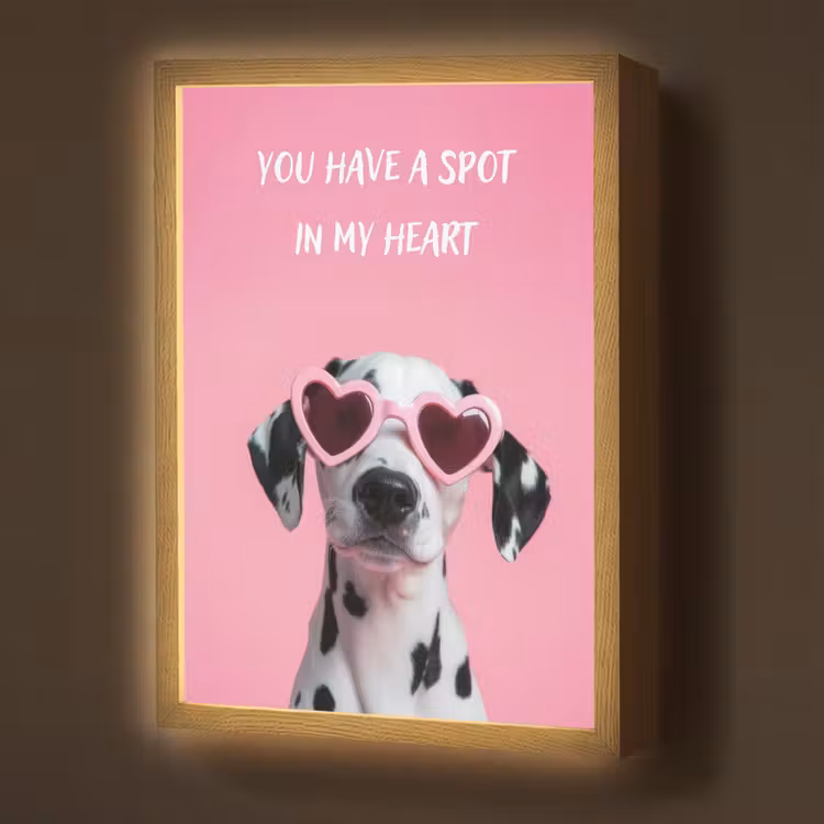 Lightbox - Wandlamp - Hartjes - Hond - Valentijn - Roze — 1