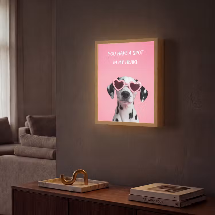 Lightbox - Wandlamp - Hartjes - Hond - Valentijn - Roze — 2