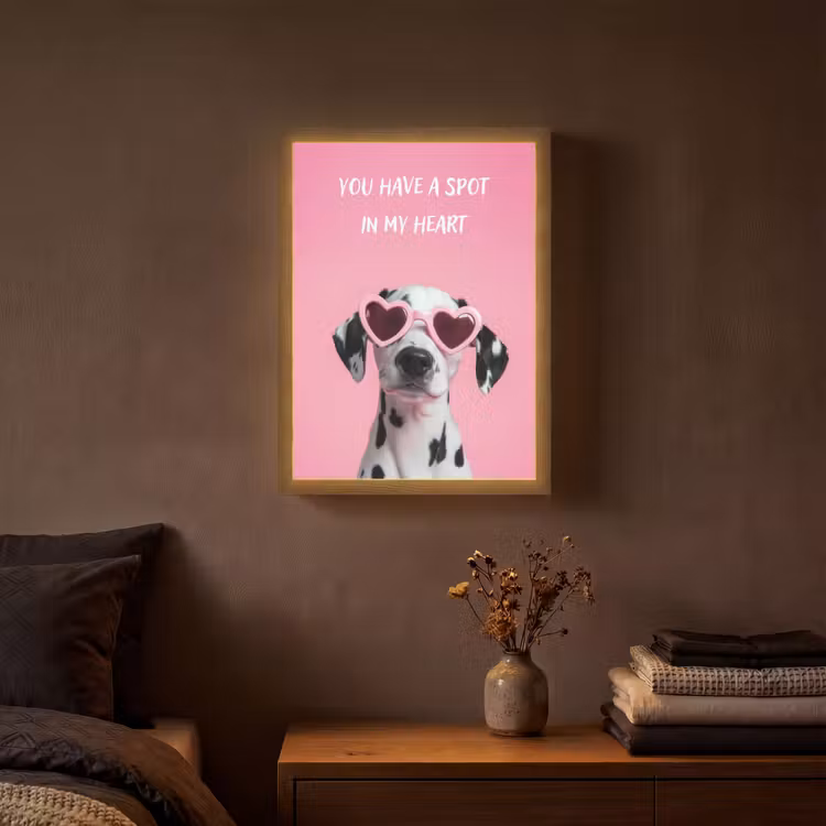 Lightbox - Wandlamp - Hartjes - Hond - Valentijn - Roze — 3