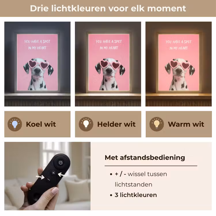 Lightbox - Wandlamp - Hartjes - Hond - Valentijn - Roze — 7