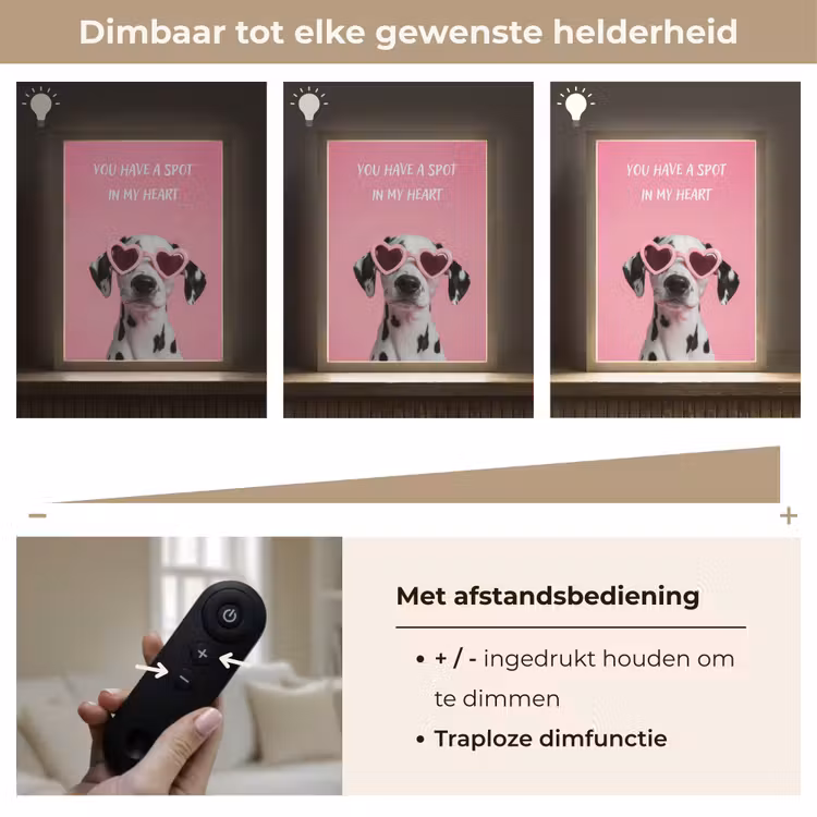 Lightbox - Wandlamp - Hartjes - Hond - Valentijn - Roze — 8