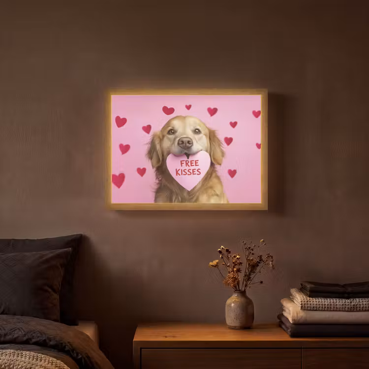 Lightbox - Wandlamp - Hond - Kiss- Valentijn - Hartjes — 3