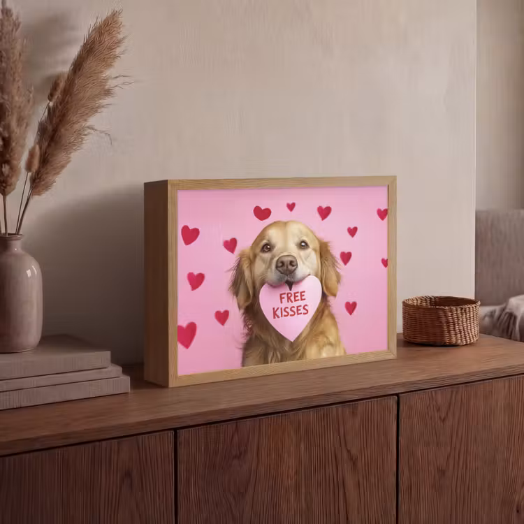 Lightbox - Wandlamp - Hond - Kiss- Valentijn - Hartjes — 4