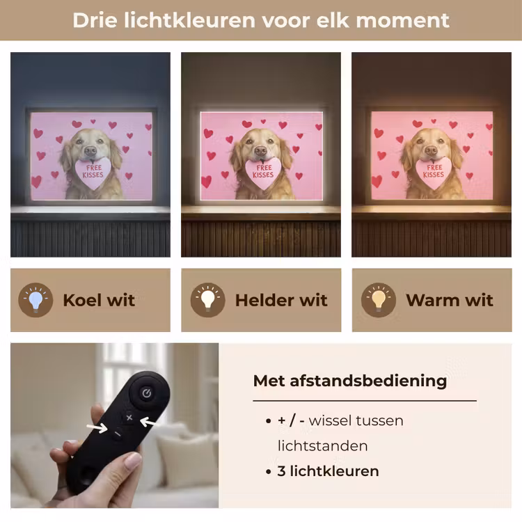 Lightbox - Wandlamp - Hond - Kiss- Valentijn - Hartjes — 8