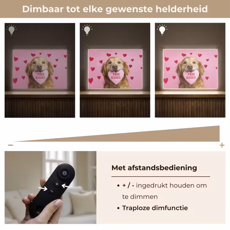 Lightbox - Wandlamp - Hond - Kiss- Valentijn - Hartjes — 9
