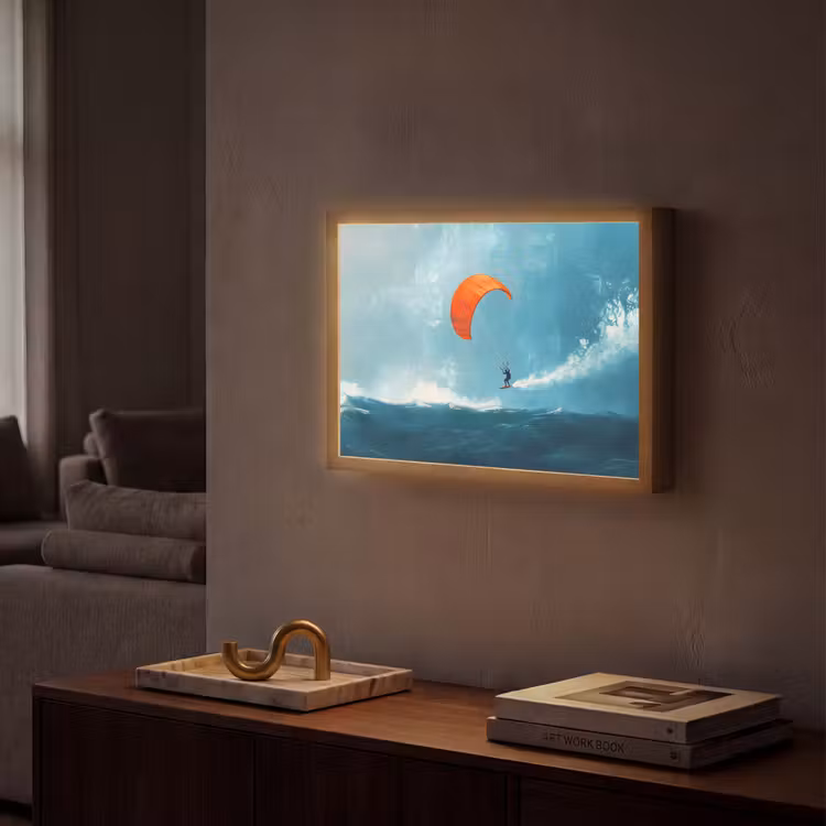 Lightbox - Wandlamp - Kitesurfer - Oranje - Zee - Lucht — 2
