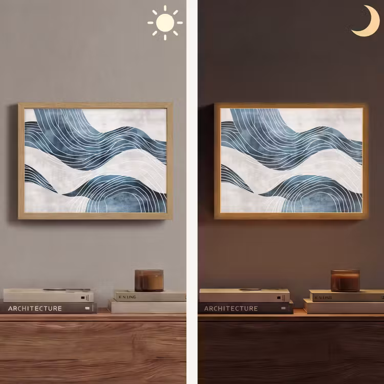 Lightbox - Wandlamp - Lijnen - Golven - Abstract - Blauw — 6