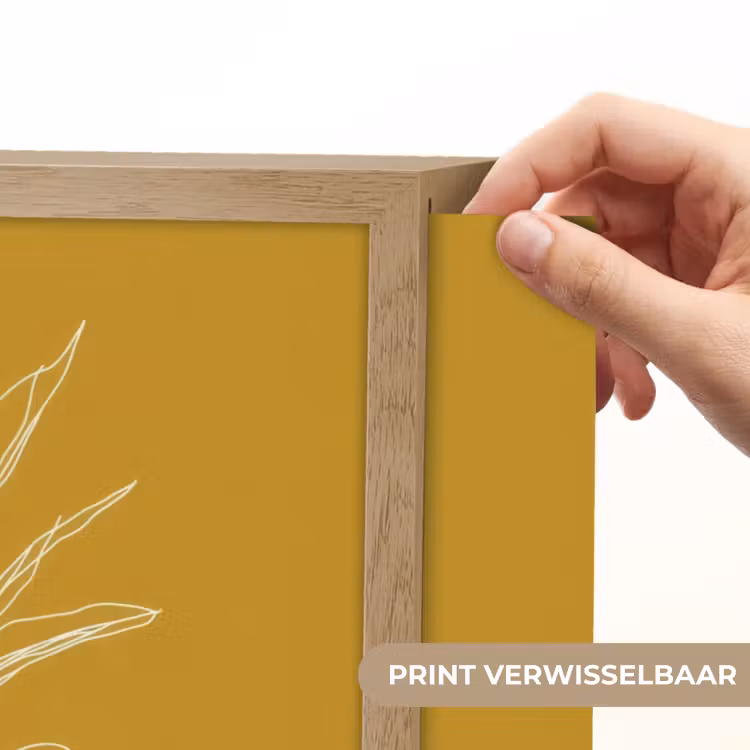 Lightbox - Wandlamp - Lijnillustratie - Ananas - Bladkroon - Okergeel — 5