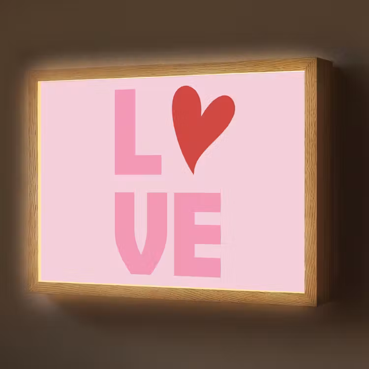 Lightbox - Wandlamp - Love - Roze - Hart - Valentijn — 1