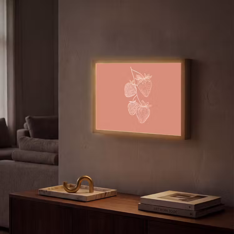 Lightbox - Wandlamp - Minimalistisch - Illustratie - Aardbei - Tak — 2