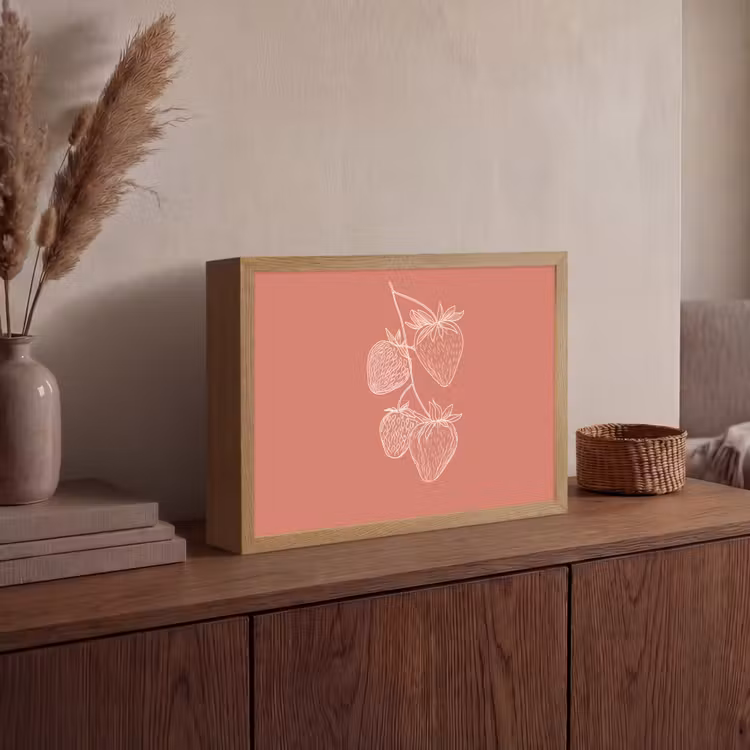 Lightbox - Wandlamp - Minimalistisch - Illustratie - Aardbei - Tak — 4