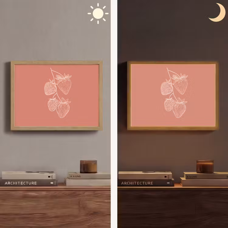 Lightbox - Wandlamp - Minimalistisch - Illustratie - Aardbei - Tak — 6