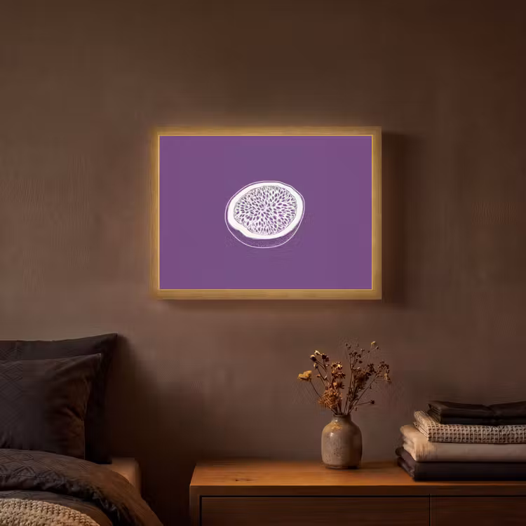 Lightbox - Wandlamp - Passievrucht - Zaadjes - Paars - Minimalistisch — 3