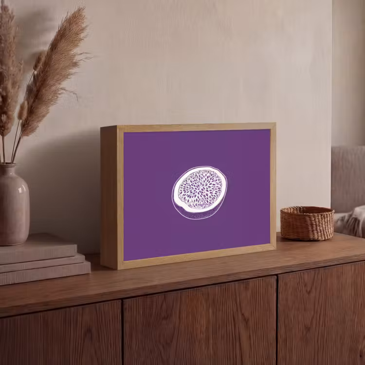 Lightbox - Wandlamp - Passievrucht - Zaadjes - Paars - Minimalistisch — 4