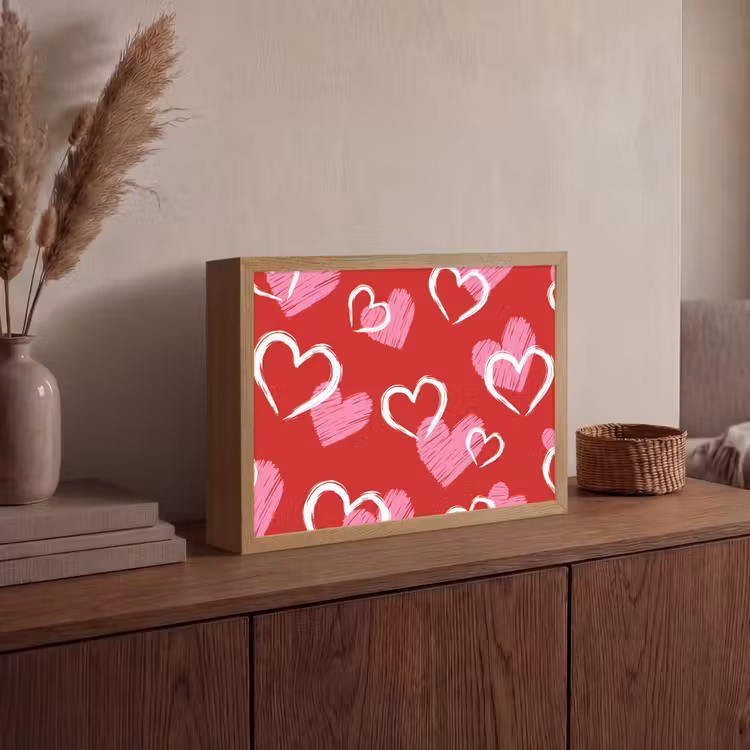 Lightbox - Wandlamp - Patroon - Hartjes - Roze - Valentijn — 4