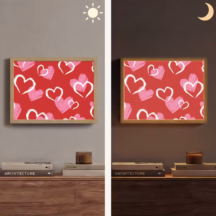 Lightbox - Wandlamp - Patroon - Hartjes - Roze - Valentijn — 6