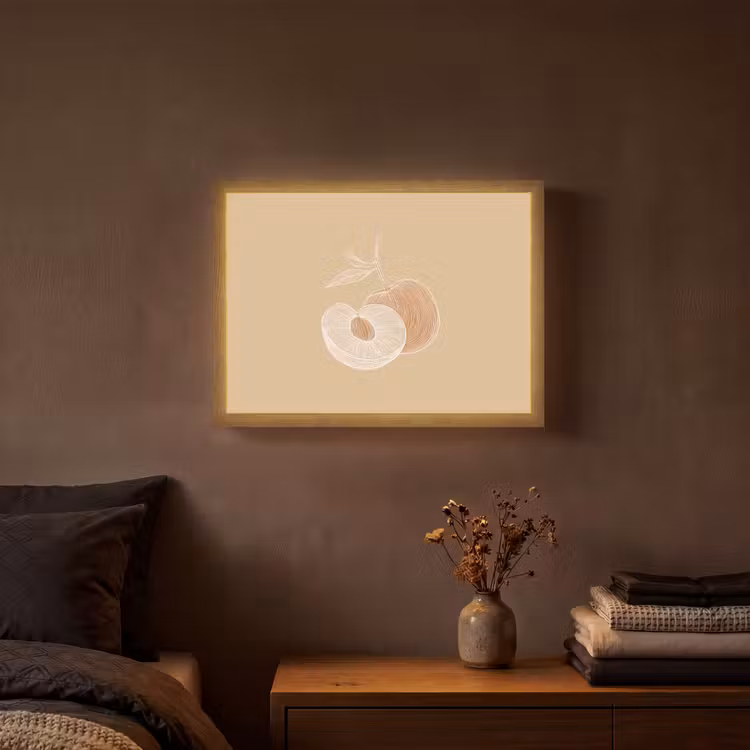 Lightbox - Wandlamp - Perzik - Lijntekening - Pit - Beige — 3