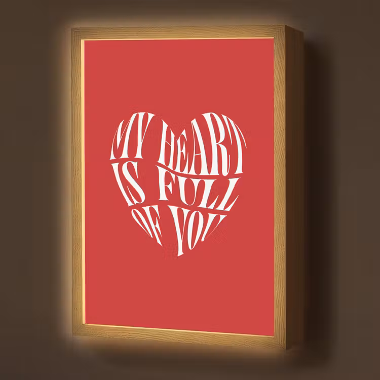 Lightbox - Wandlamp - Rood - Hart- Tekst - Valentijn — 1