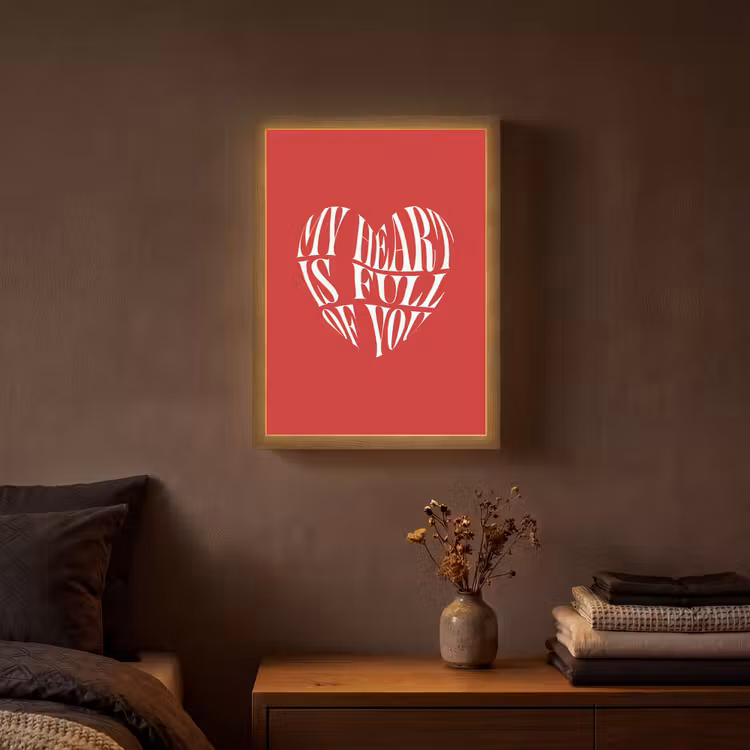 Lightbox - Wandlamp - Rood - Hart- Tekst - Valentijn — 3