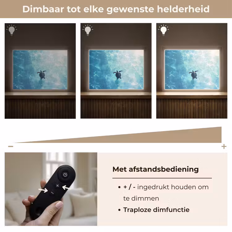 Lightbox - Wandlamp - Schildpad - Zee - Blauw - Schittering — 9