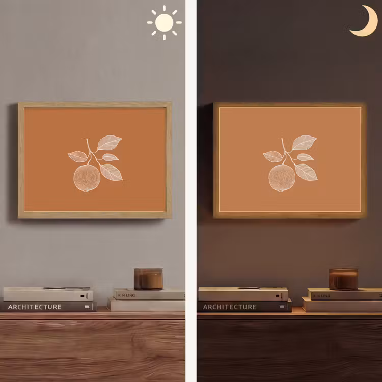 Lightbox - Wandlamp - Sinaasappel - Getekend - Bladeren - Bruin — 6