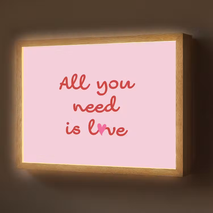 Lightbox - Wandlamp - Tekst - Roze - Love - Hart — 1