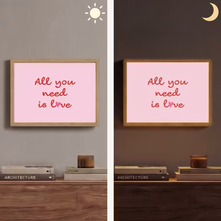 Lightbox - Wandlamp - Tekst - Roze - Love - Hart — 6