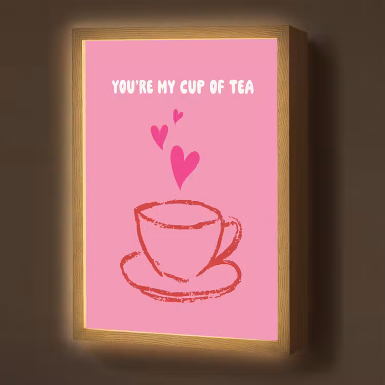 Lightbox - Wandlamp - Thee - Roze - Valentijn - Tekst — 1