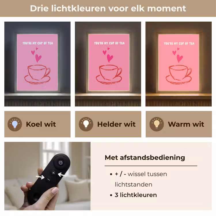 Lightbox - Wandlamp - Thee - Roze - Valentijn - Tekst — 7