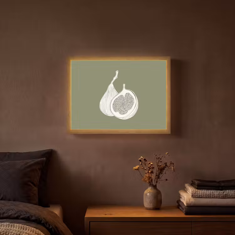 Lightbox - Wandlamp - Vijgen - Minimalistisch - Getekend - Mosgroen — 3
