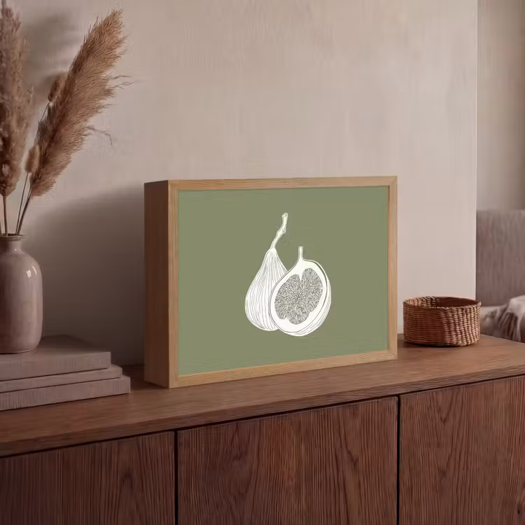 Lightbox - Wandlamp - Vijgen - Minimalistisch - Getekend - Mosgroen — 4