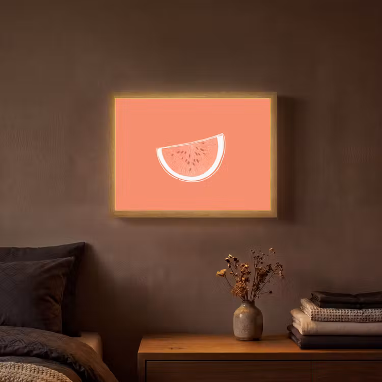 Lightbox - Wandlamp - Watermeloen - Lijnen - Koraalrood — 3