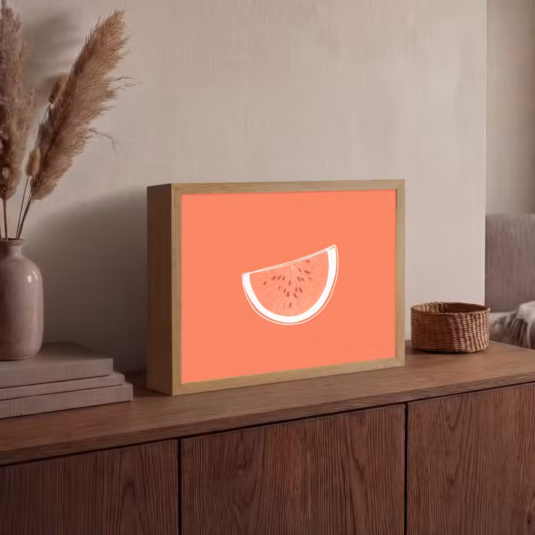 Lightbox - Wandlamp - Watermeloen - Lijnen - Koraalrood — 4