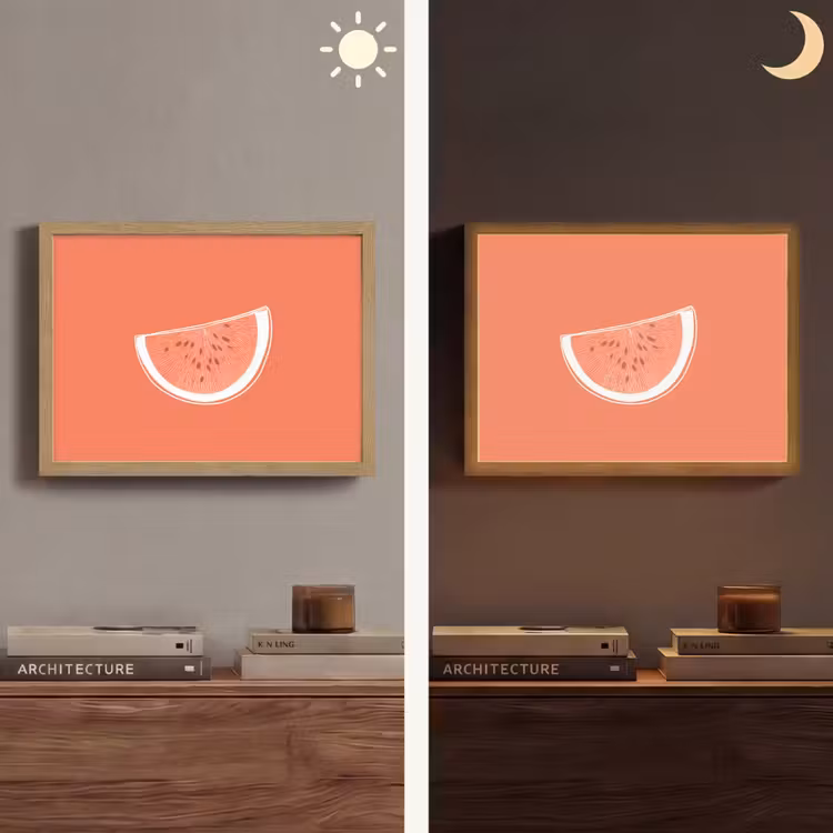 Lightbox - Wandlamp - Watermeloen - Lijnen - Koraalrood — 6