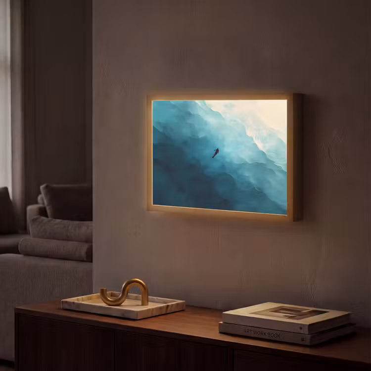Lightbox - Wandlamp - Zee - Silhouet - Abstract - Blauw — 2