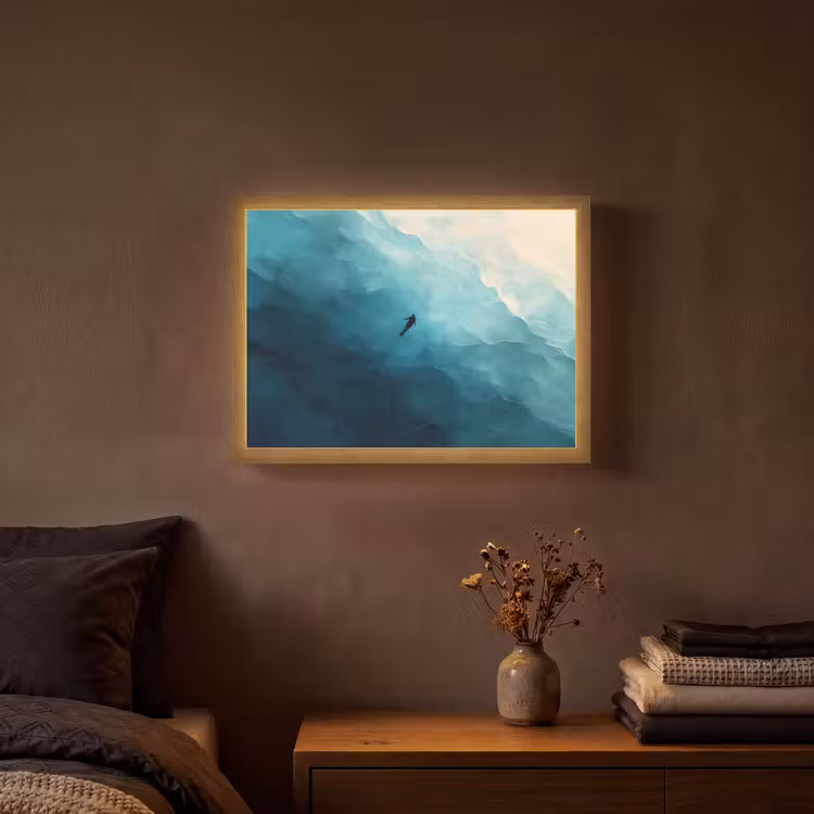 Lightbox - Wandlamp - Zee - Silhouet - Abstract - Blauw — 3