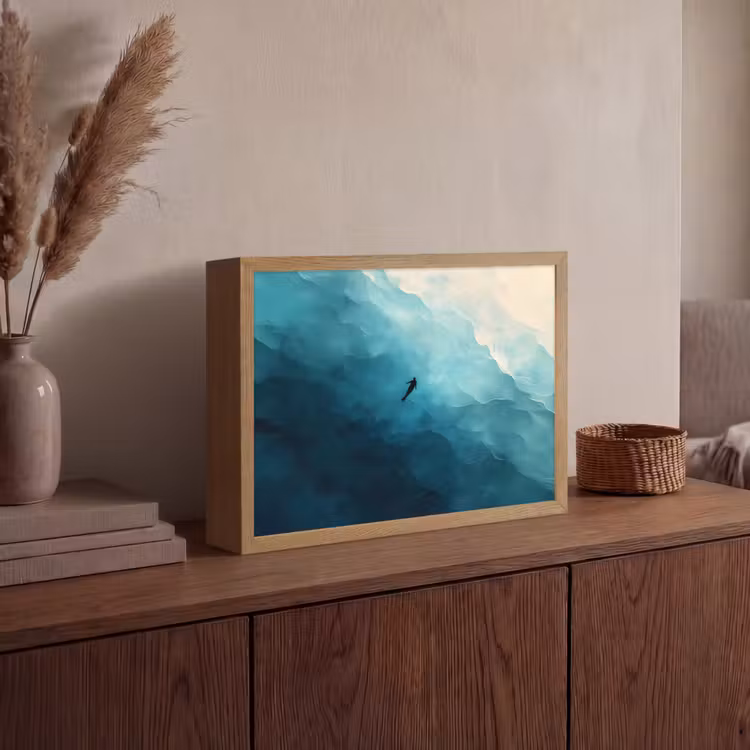 Lightbox - Wandlamp - Zee - Silhouet - Abstract - Blauw — 4