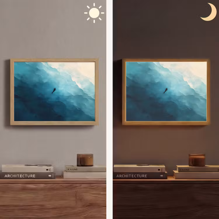 Lightbox - Wandlamp - Zee - Silhouet - Abstract - Blauw — 6