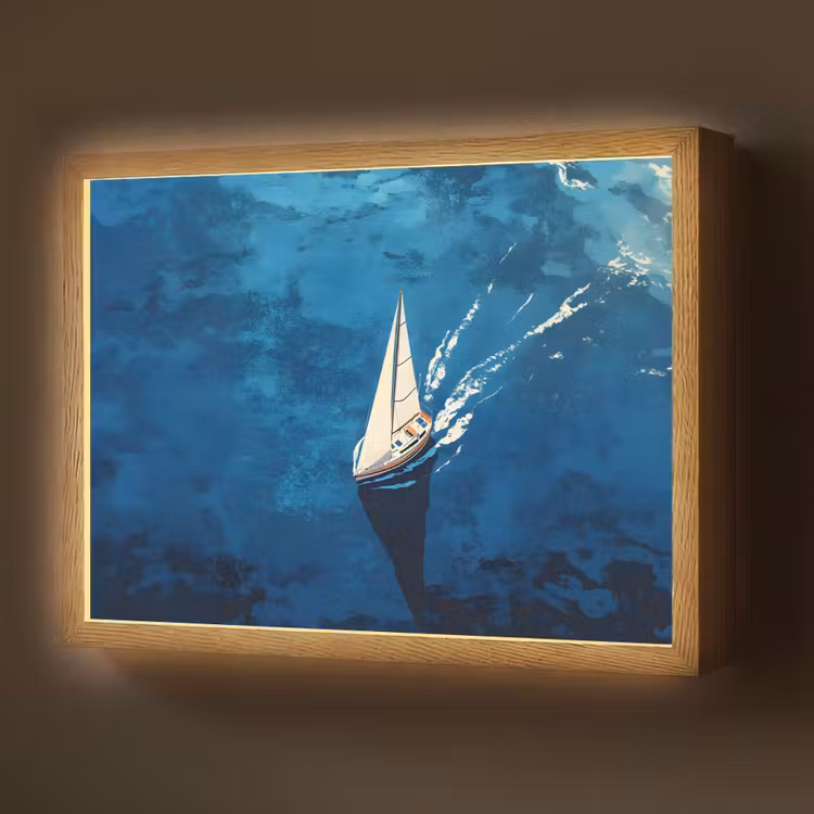 Lightbox - Wandlamp - Zeilboot - Water - Abstract - Schaduw — 1