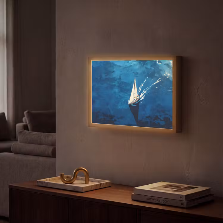 Lightbox - Wandlamp - Zeilboot - Water - Abstract - Schaduw — 2